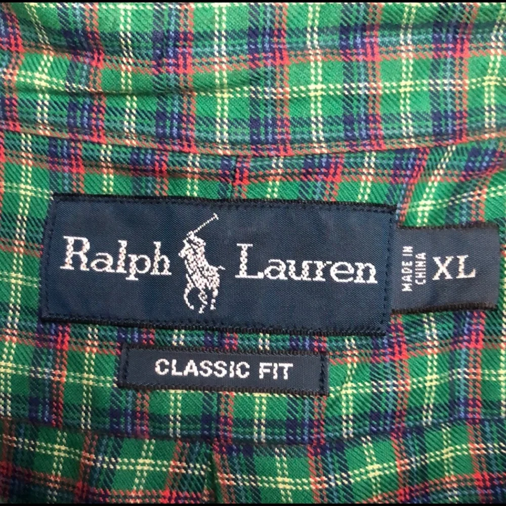 Polo Ralph Lauren Green Plaid Striped Button Down